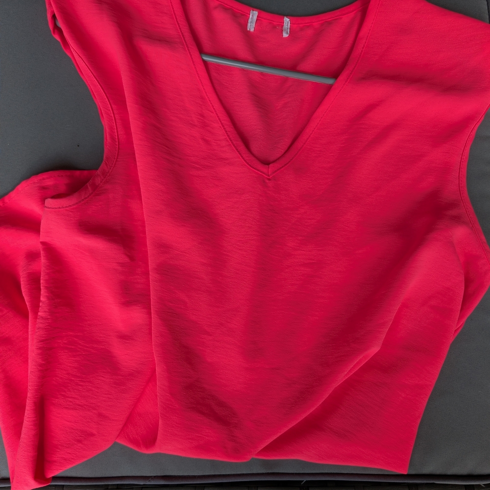 Pink V-Neck Tank Top